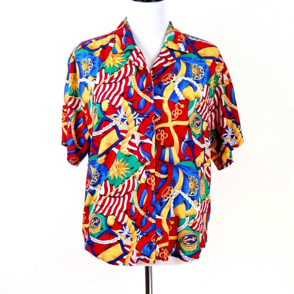 Vintage 1980s Pendleton Size 10 Novelty Print Nautical Print - Picture 2 of 10